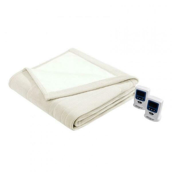 Beautyrest Electric Micro Fleece Heated Blanket, Ivory - King BR54-0178